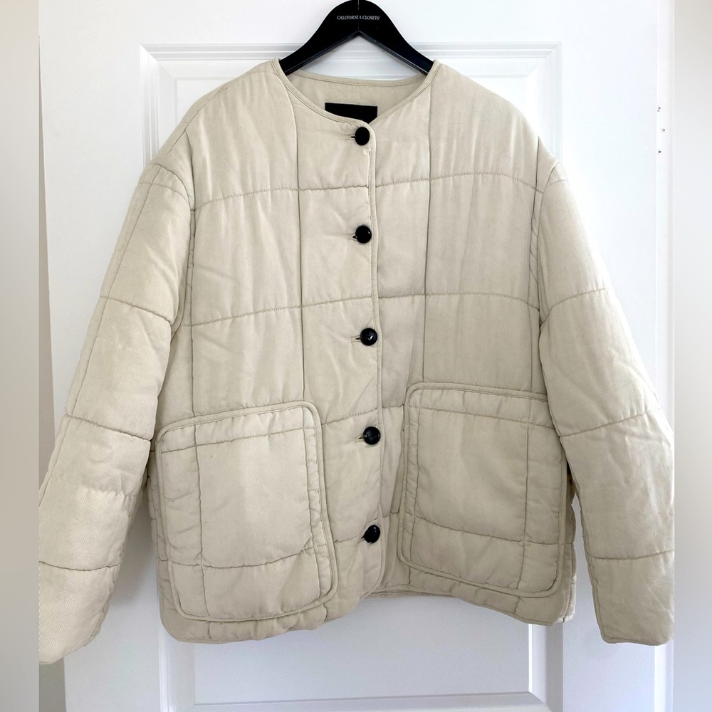 Zara quilted coat. Size large.